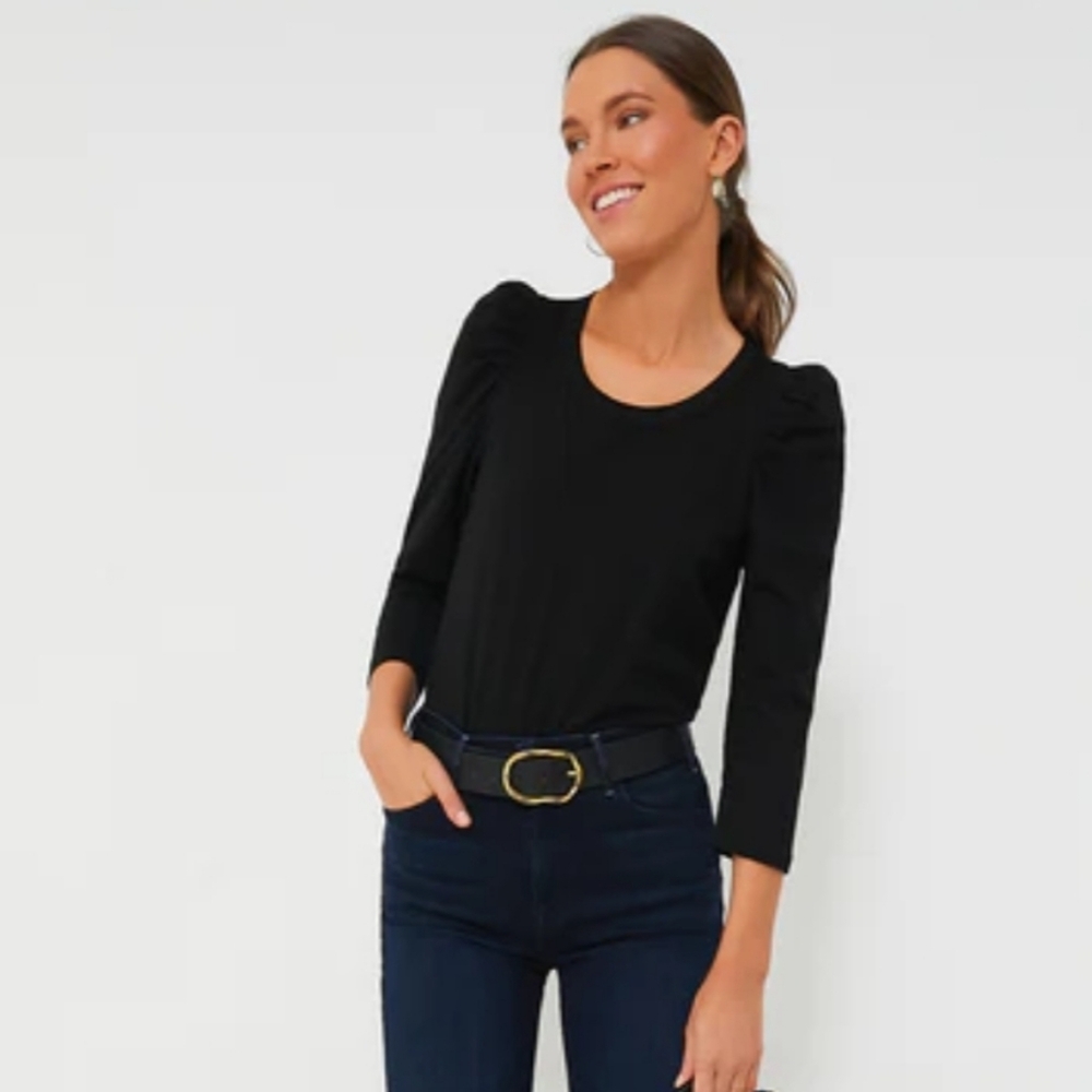 Tuckernuck Pomander Place Black Vesty Long Sleeve Crewneck Women's Medium‎